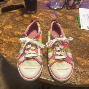 Coach barrett hamptons weekend striped sneakers women's 7.5